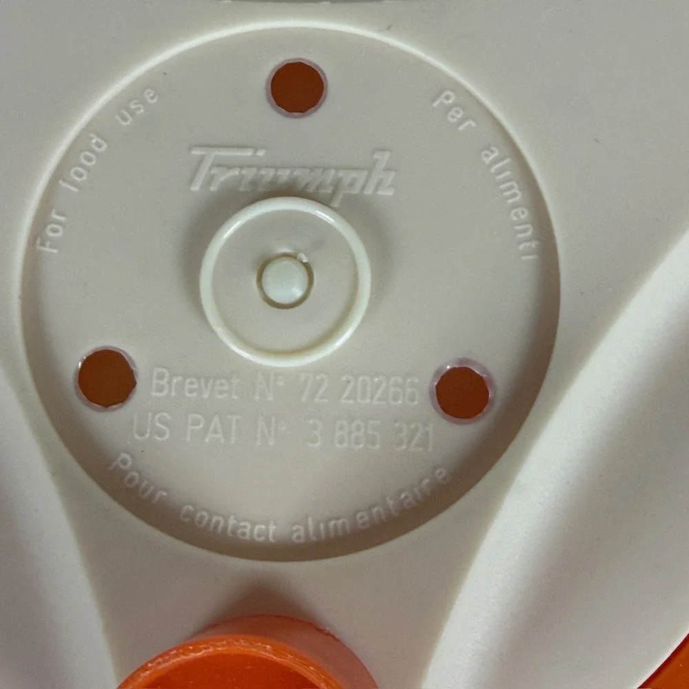 Vintage Triumph Salad Spinner Orange Cream Kitchen Tool S-3